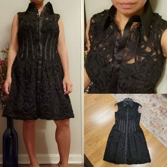 Jill Stuart Modern Floral Applique Dress 6 - Picture 1 of 9